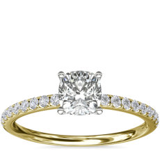 Bague de fiançailles Riviera en diamants sertis pavé en or jaune 18 carats(,15 carat, poids total)